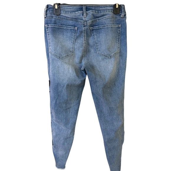 Rewash Blue Jeans with Black Lace Detailing - Picture 3 of 5